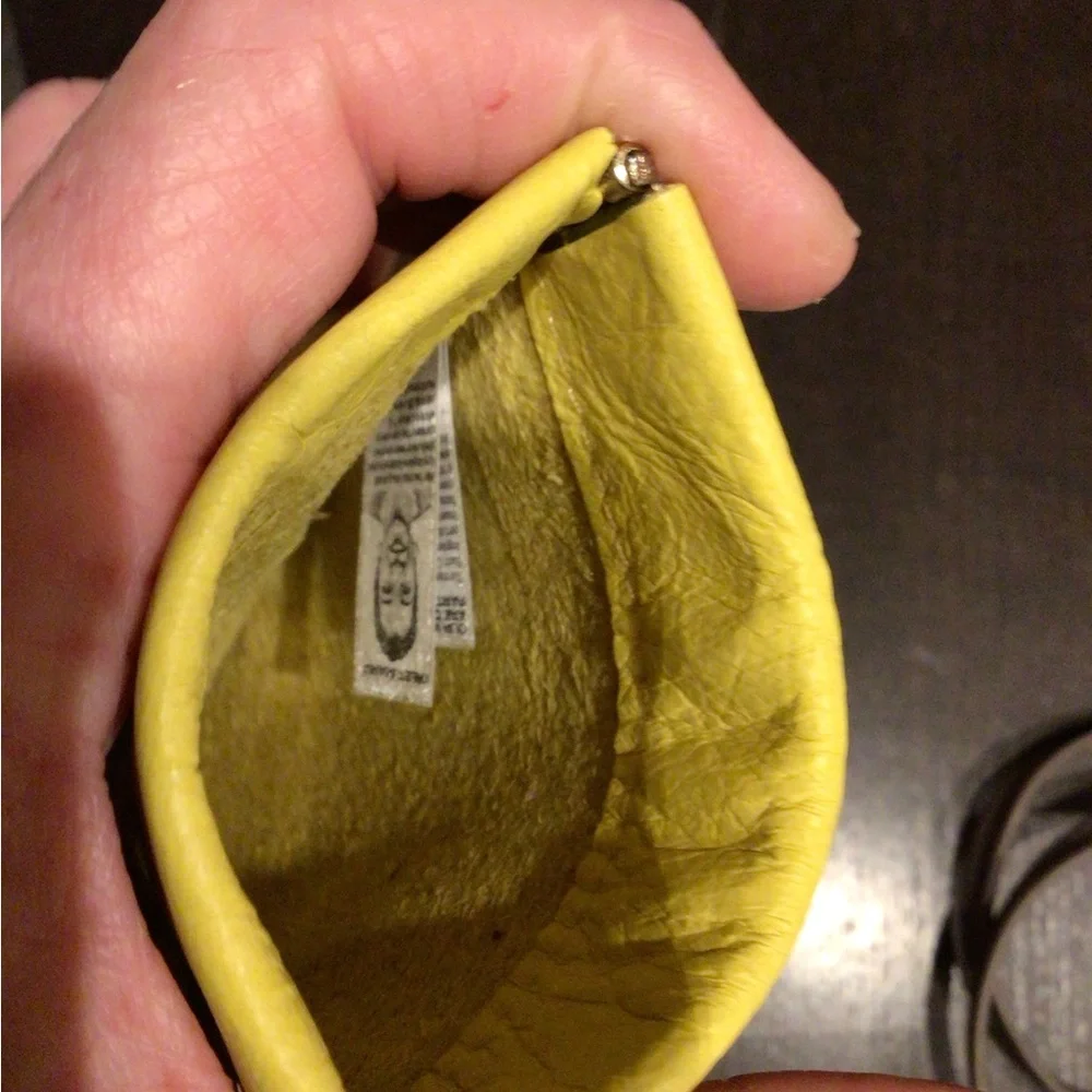 NEW! Los Angeles Apparel Yellow Leather Card Holder